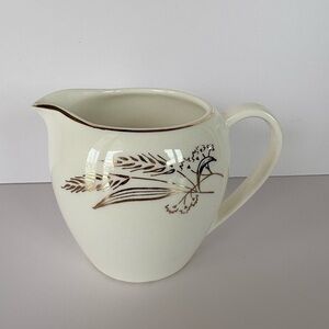 Lifetime China Prairie Ivory Creamer w/22k Gold Trim-Discontinued Vintage Item